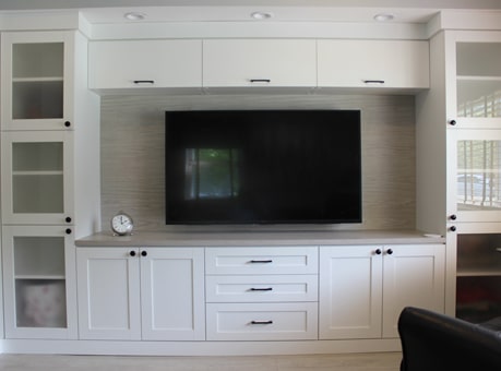Basement Remodel Entertainment Area by Loughlin & Son Construction