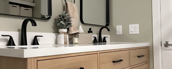 Image title and alt text: Vanity in Westchester NY Bathroom Renovation by Loughlin and Son Construction