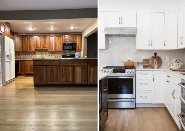 Before and After Picture of a Kitchen Renovation in Ramsey, NJ by Loughlin and Son Construction