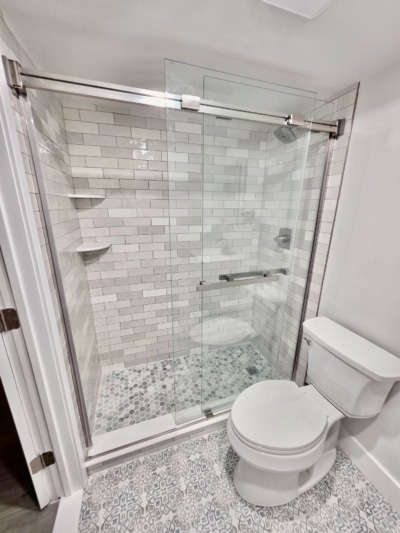 Bathroom Renovation in Pearl River, NY by Loughlin & Son Construction in Grey Tones