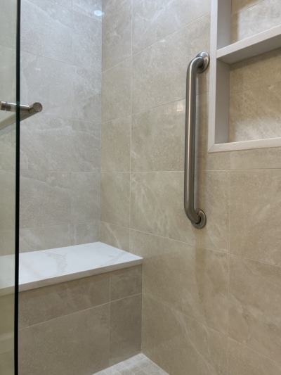 Shower Bench in a Ramsey NJ Bathroom Renovation